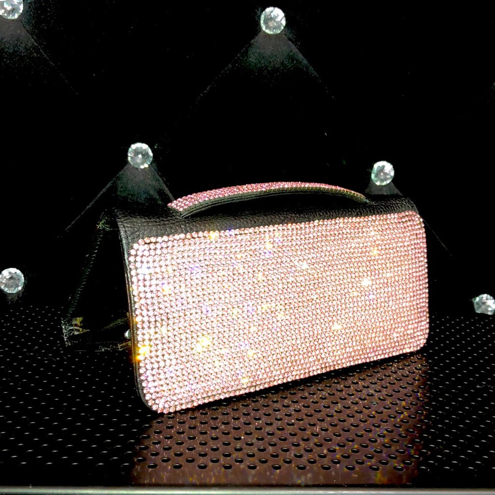 Pink Rhinestone Wallet/Clutch/Crossbody.  Very unique and very sparkly!!
